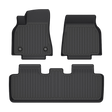 The LinerX Floor Mats for 2020-2024 Tesla Model Y (5 or 7 Seater) provide reliable floor protection with durable Thermoplastic Elastomer, vertical grooves to trap dirt and moisture, and a sleek black design perfect for your Model Ys interior.