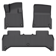 Enhance your 2025 Rivian R1Ts elegance with LinerX Floor Mats. These durable black rubber mats, crafted from thermoplastic elastomer and featuring grooved patterns, are perfect for your vehicles interior.