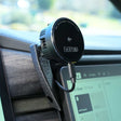 EveryAmp Qi2 wireless charger installed in a Rivian R1T