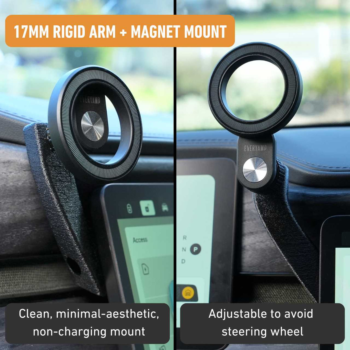 EveryAmp MagSafe-compatible magnet phone mount in a Rivian R1T