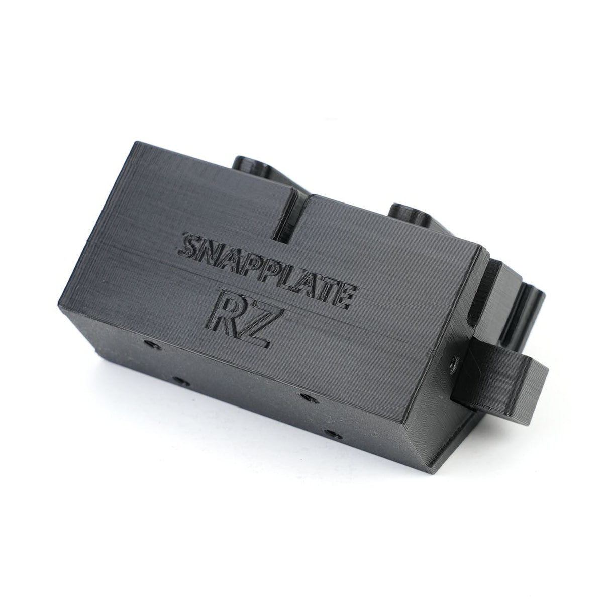 The EveryAmp SnapPlate Base for Lexus RZ (2023-2025) is a black, rectangular plastic replacement part with multiple holes and protrusions, designed specifically for the Lexus RZ.
