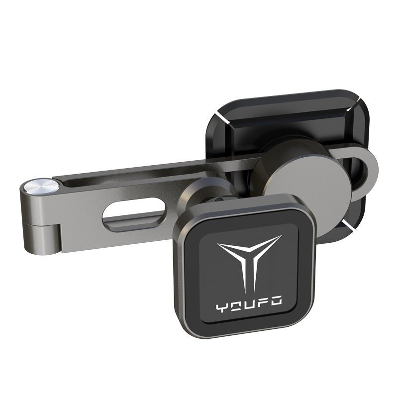 The Tesery Official Store Center Screen Magnetic Phone Holder for Model 3/Y/S/X/Cybertruck features a sleek black and silver design with the YAUTO logo—an ideal center console phone mount for your Tesla.