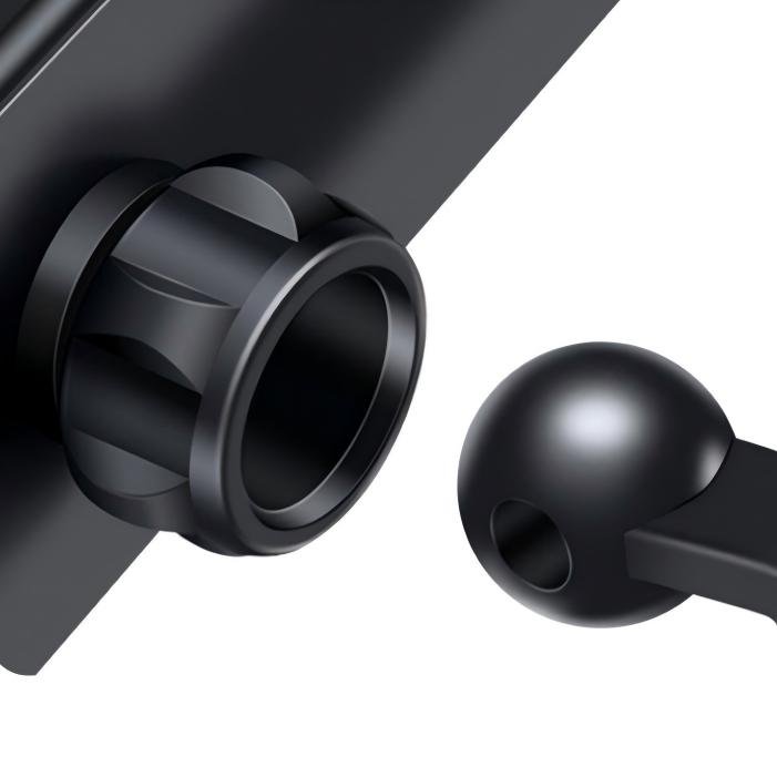 Close-up of a black mechanical joint with a round ball end, part of the Tesery Official Store Magnetic Dashboard Phone Mount for Model 3 Highland / Model Y Juniper, shown against a plain background.
