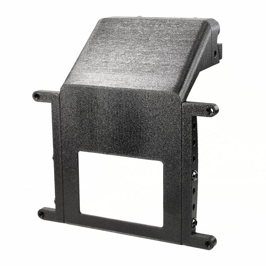 A black 3D-printed mount for DJI FPV, featuring a rectangular cutout at the base and side screw holes.