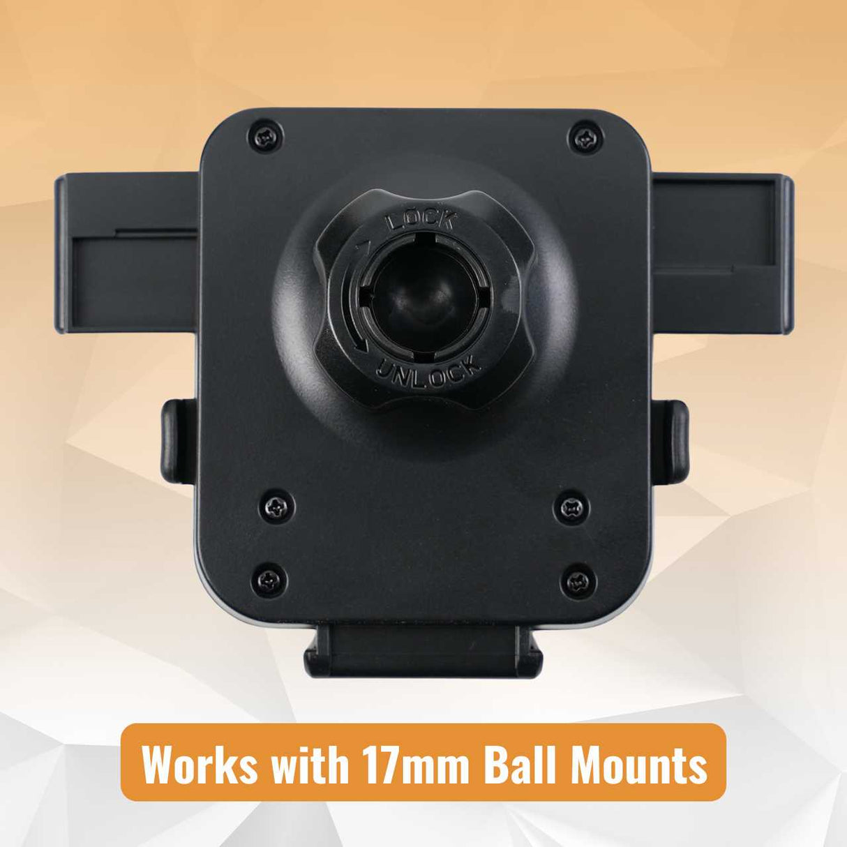 17mm universal phone mount clamp open showing the 17mm ball mount socket