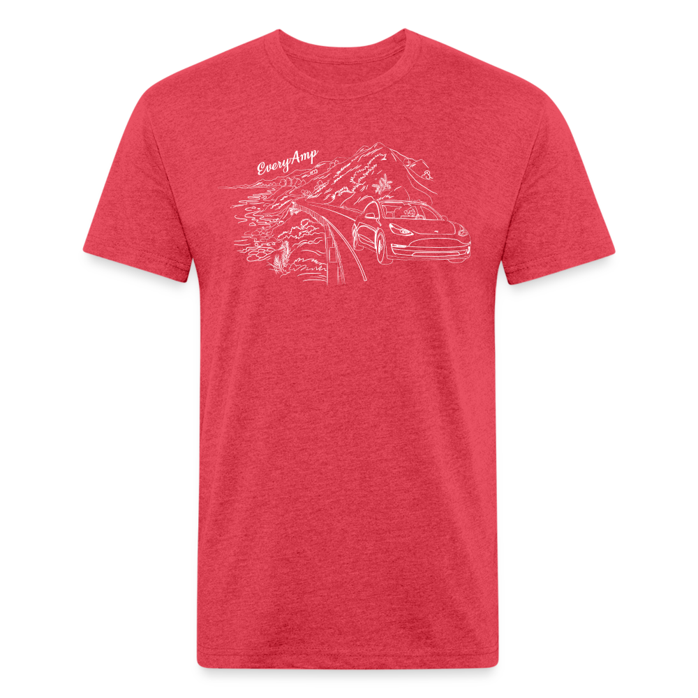 Tesla PCH Cruise Line Art Shirt - heather red