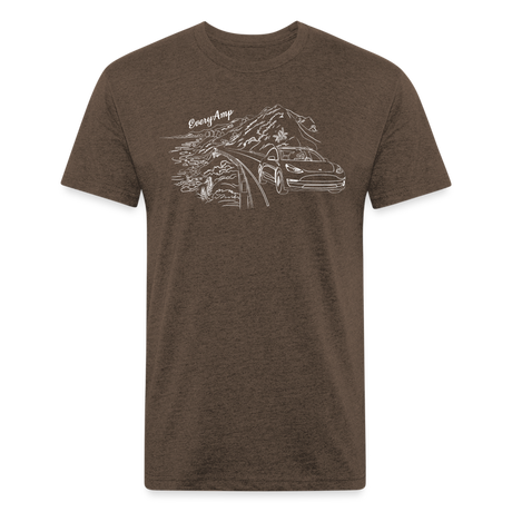 Tesla PCH Cruise Line Art Shirt - heather espresso