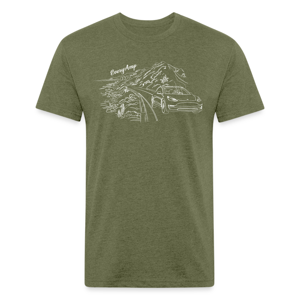 Tesla PCH Cruise Line Art Shirt - heather military green