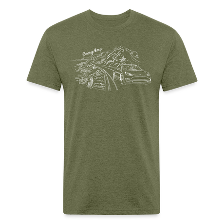 Tesla PCH Cruise Line Art Shirt - heather military green