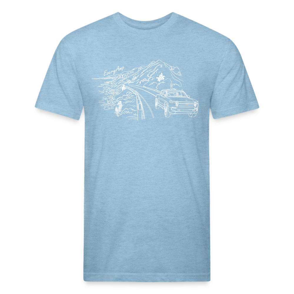 Rivian PCH Cruise Line Art Shirt - heather blue