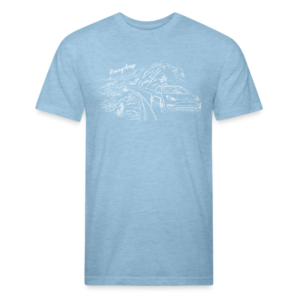 Tesla PCH Cruise Line Art Shirt - heather blue