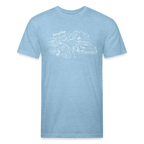 Tesla PCH Cruise Line Art Shirt - heather blue