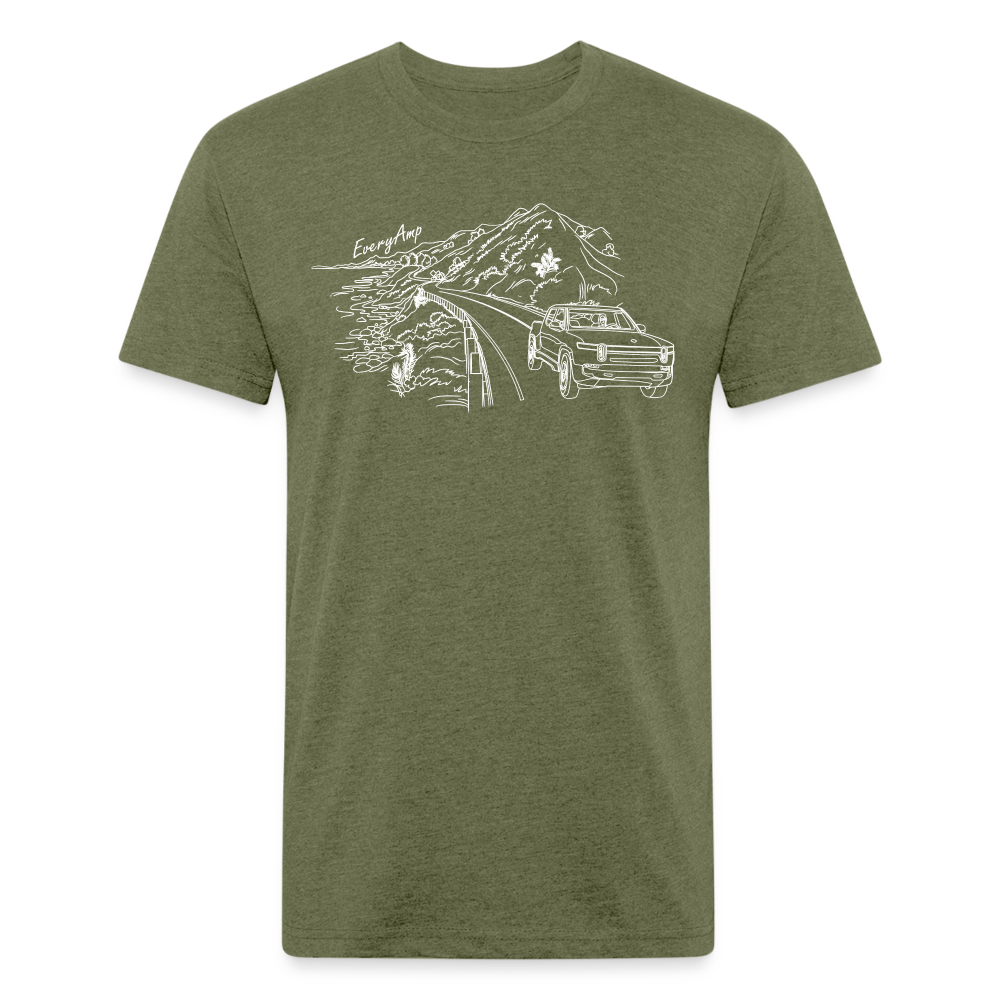 Rivian PCH Cruise Line Art Shirt - heather military green