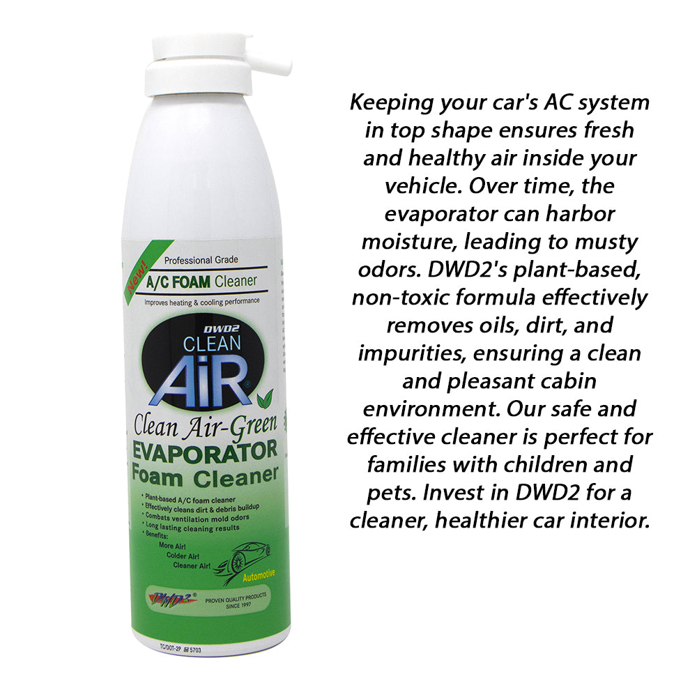 DWD2 Clean Air Green cleaner uses a plant-based, non-toxic formula