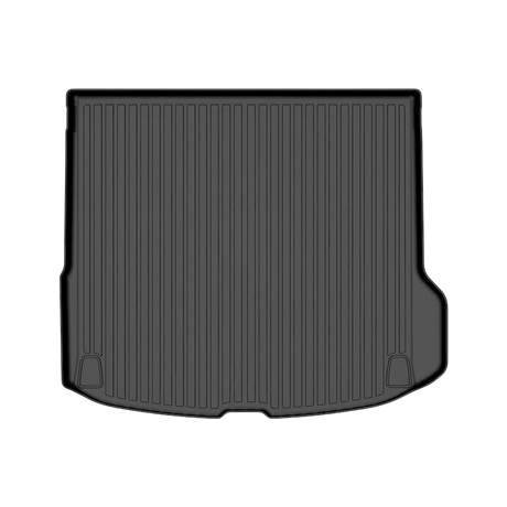 The LinerX Cargo Liner for 2025-2026 Polestar 3 features raised edges and vertical grooves in durable thermoplastic elastomer, providing all-weather trunk protection. Shown on a plain light background.