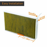 Install the moisture barrier clip on the bottom filter, 4.25 inches from the side with the arrow and handle