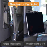 Rivian R1T and R1S Seat Back Tablet Mount Anchor with 17mm tablet mount installed