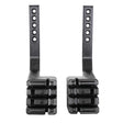 Two black plastic EveryAmp SnapPlate+ Base brackets for Tesla Model 3 Performance (2026+), upright side by side on a white background, feature multiple holes and ridged bases for bumper camera compatibility.