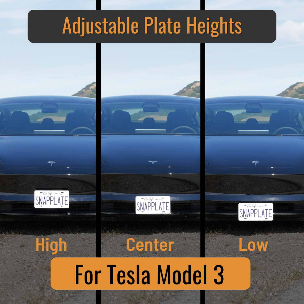 SnapPlate+ 2024+ Tesla Model 3 Heights