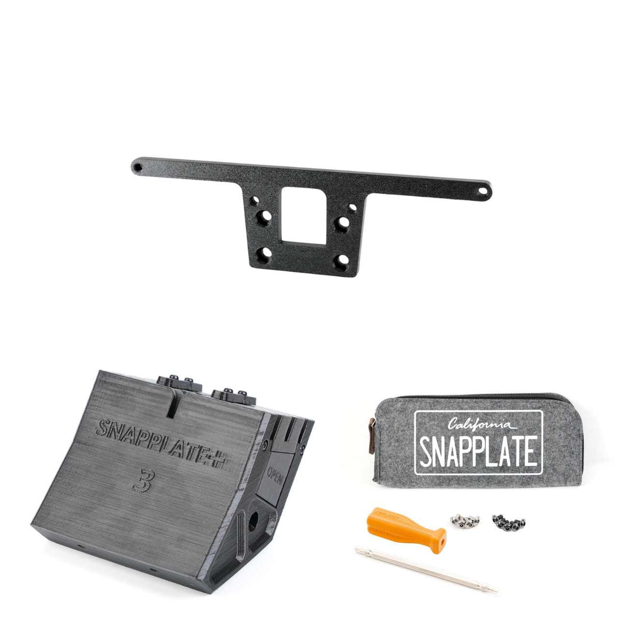 SnapPlate plus with a CH plate mount for the 2024 Tesla Model 3