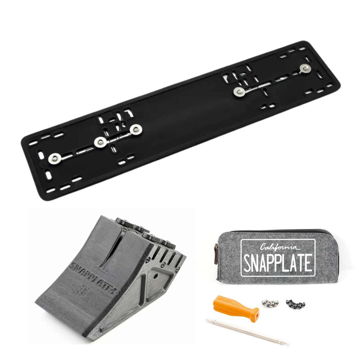 SnapPlate plus with a euro number plate mount for the 2017 Tesla Model 3