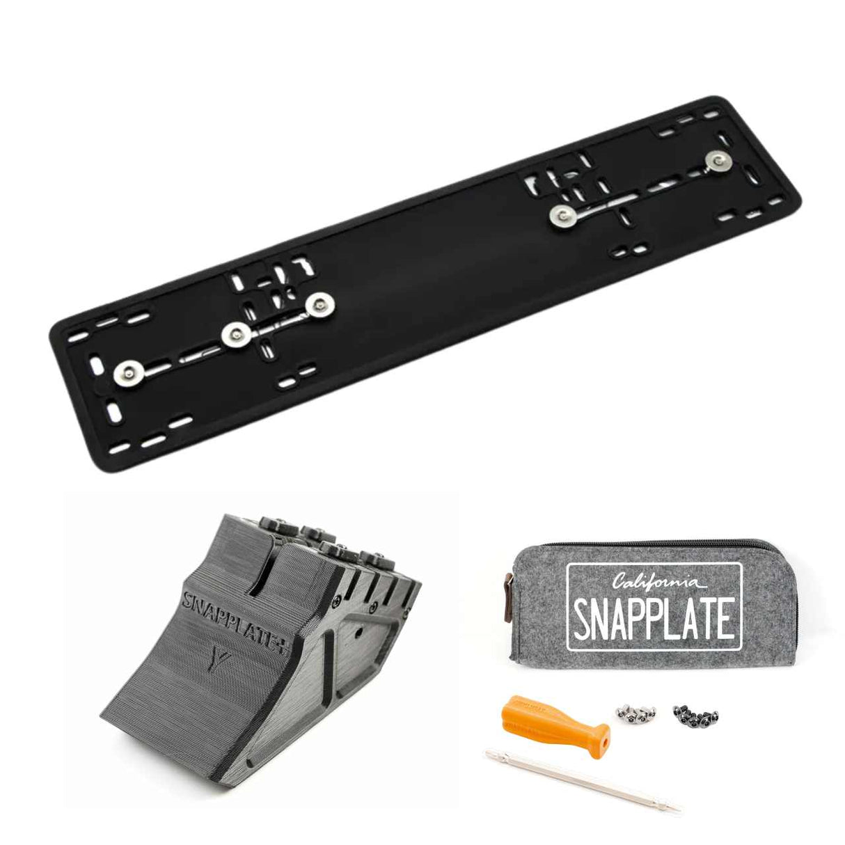 SnapPlate plus with a euro number plate mount for the 2020 Tesla Model Y