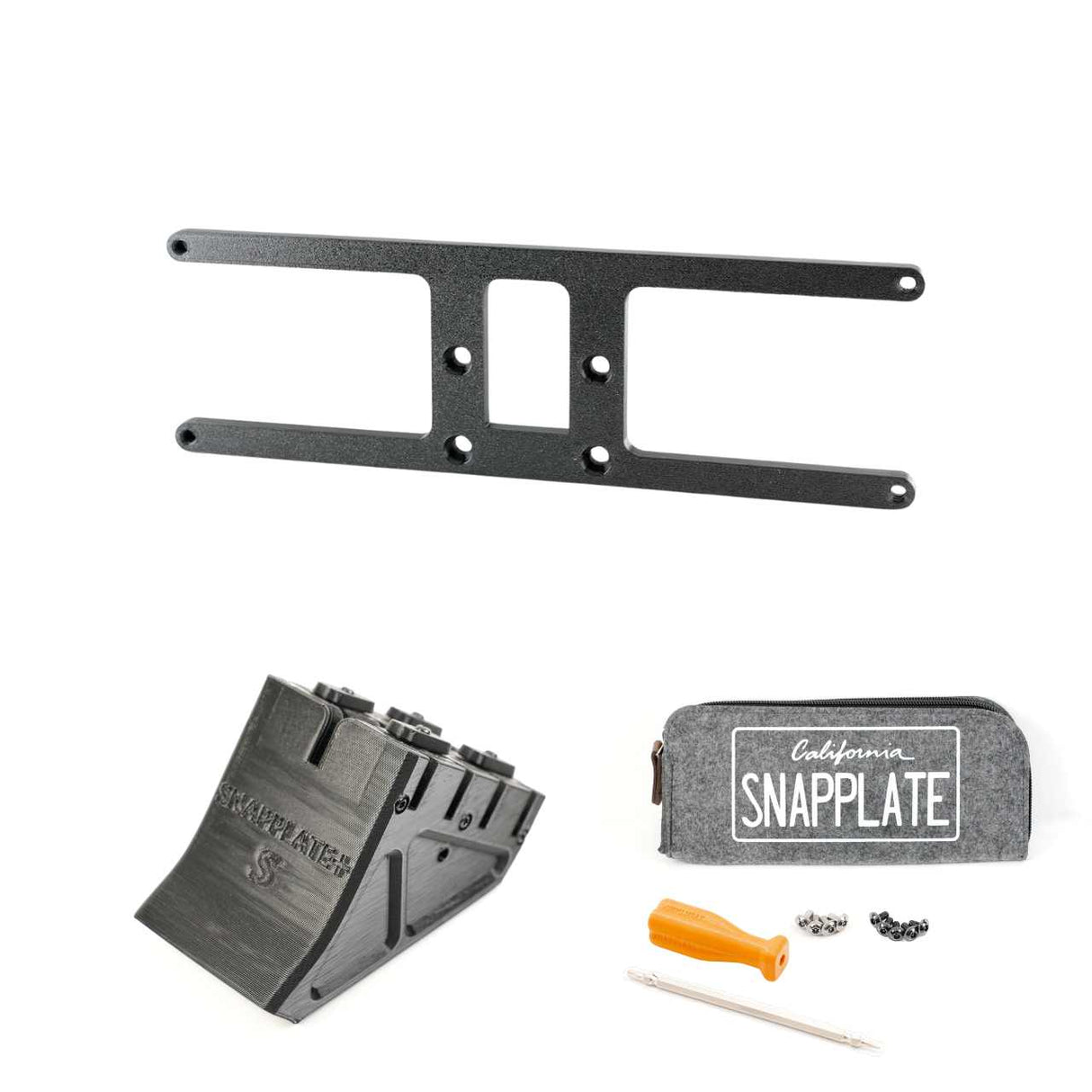SnapPlate plus with an MC/UAE plate mount for the 2021 Tesla Model S