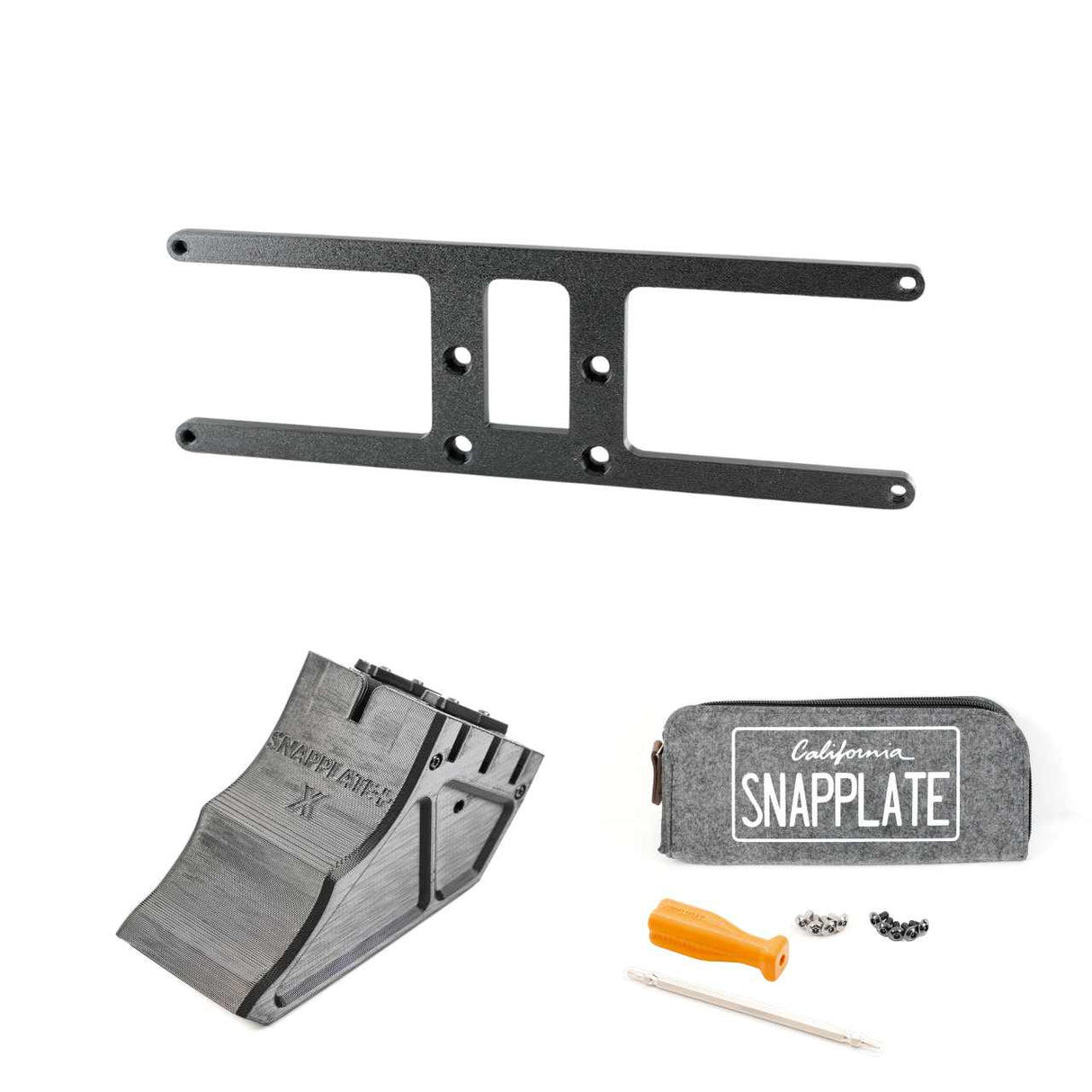 SnapPlate plus with an MC/UAE plate mount for the 2021 Tesla Model X