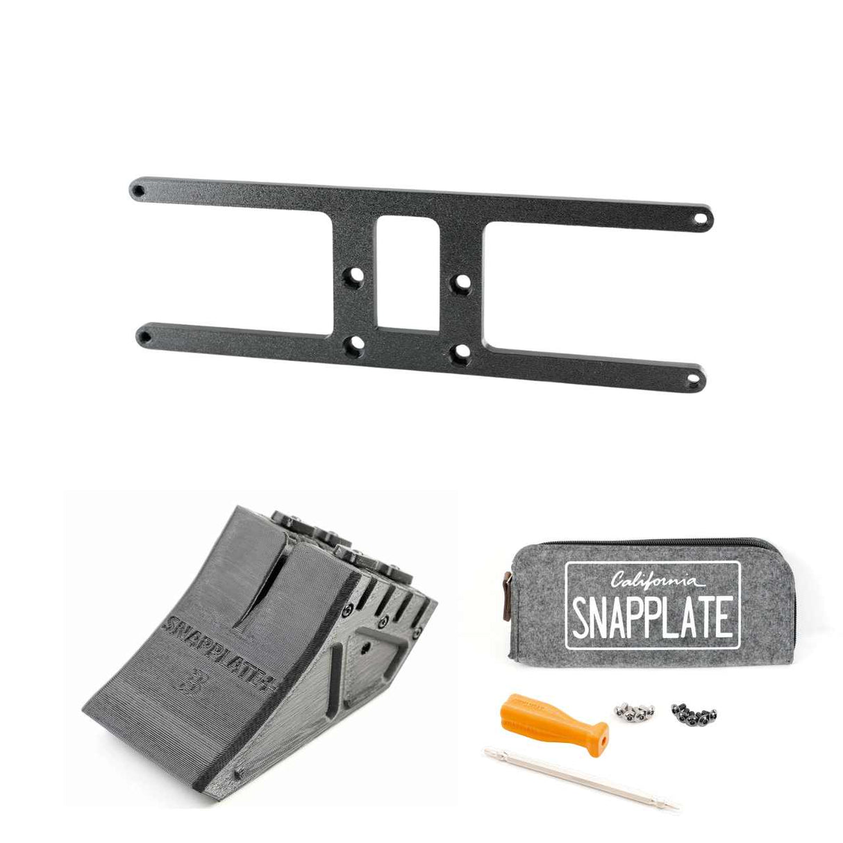 SnapPlate plus with an MC/UAE plate mount for the 2017 Tesla Model 3