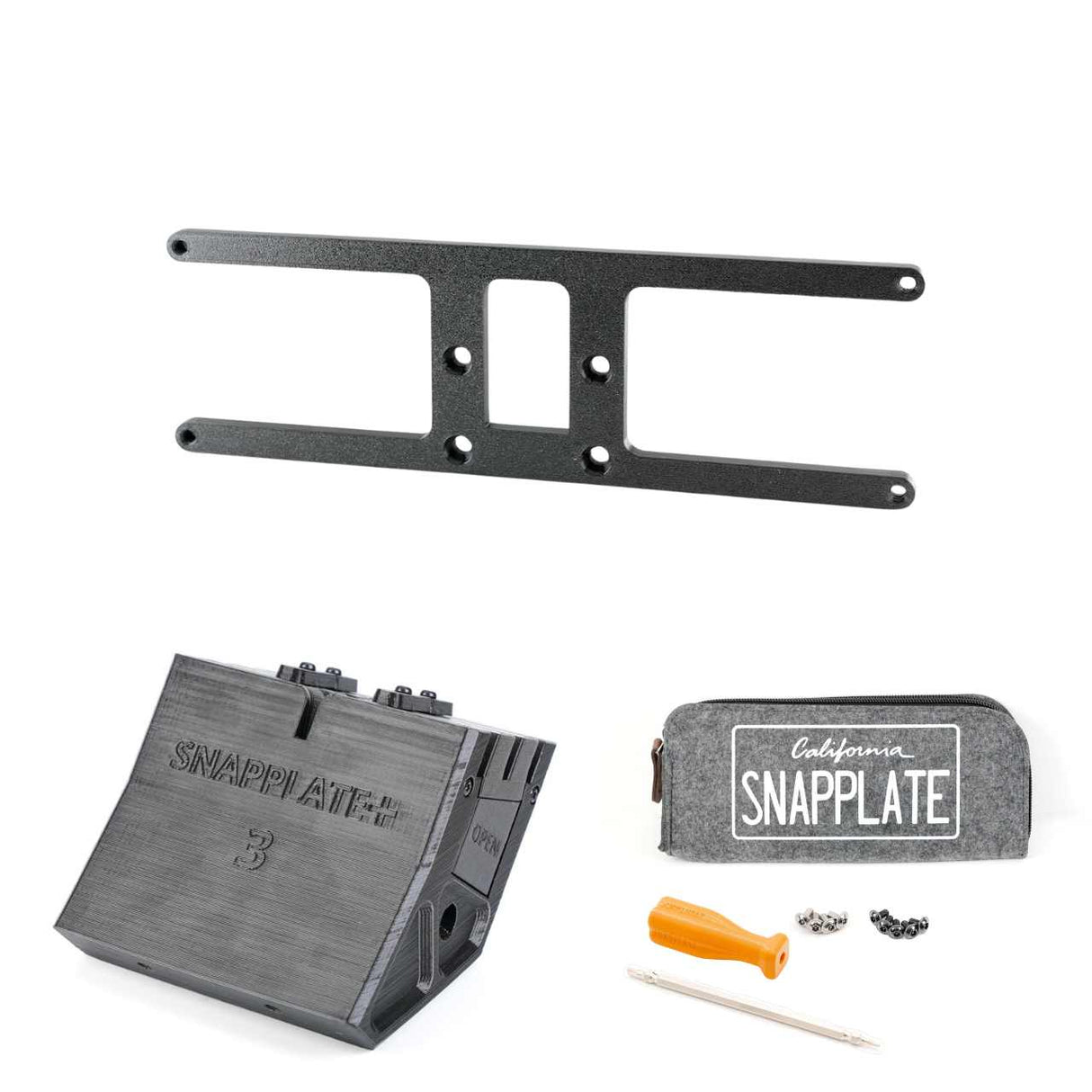 SnapPlate plus with an MC/UAE plate mount for the 2024 Tesla Model 3