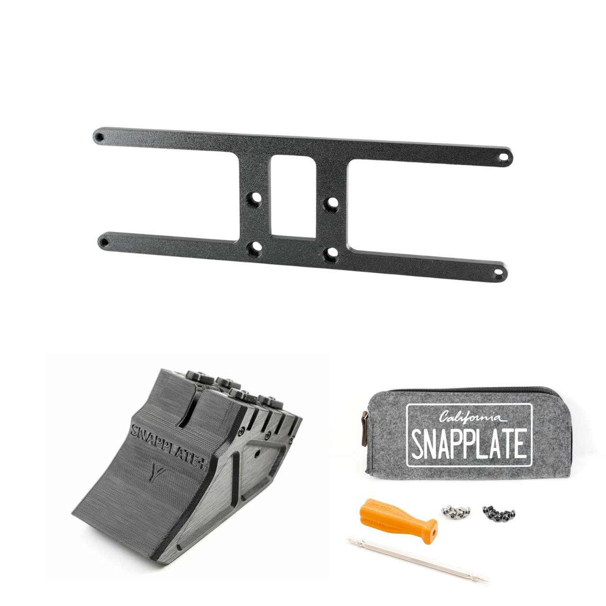 SnapPlate plus with an MC/UAE plate mount for the 2020 Tesla Model Y