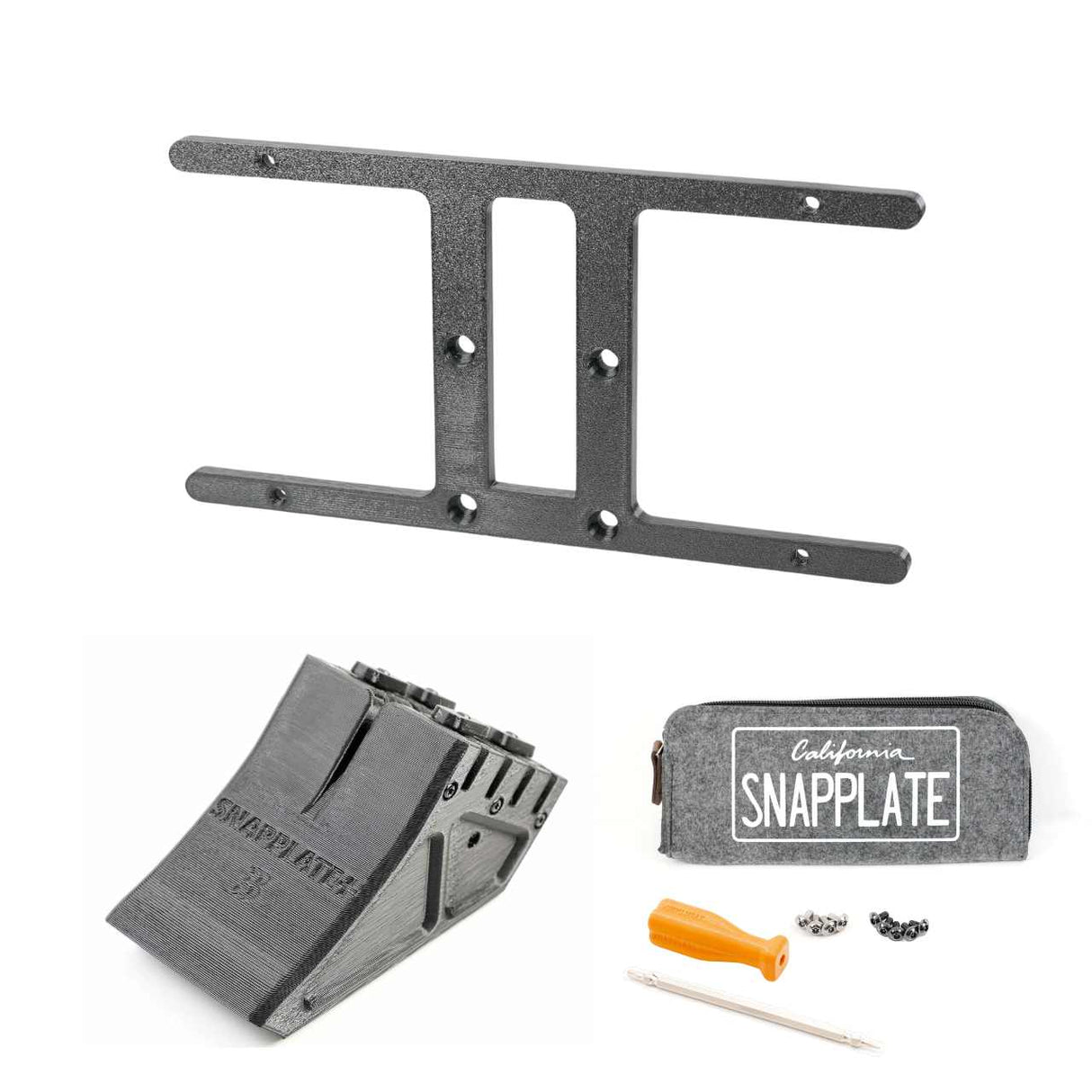 SnapPlate plus with a MERCOSUR plate mount for the 2017 Tesla Model 3