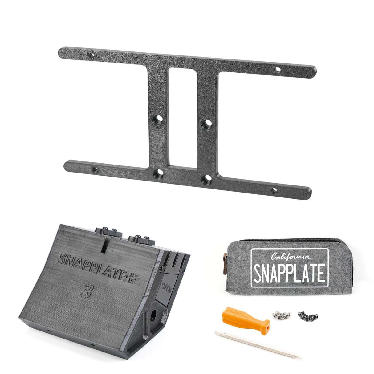 SnapPlate plus with a MERCOSUR plate mount for the 2024 Tesla Model 3