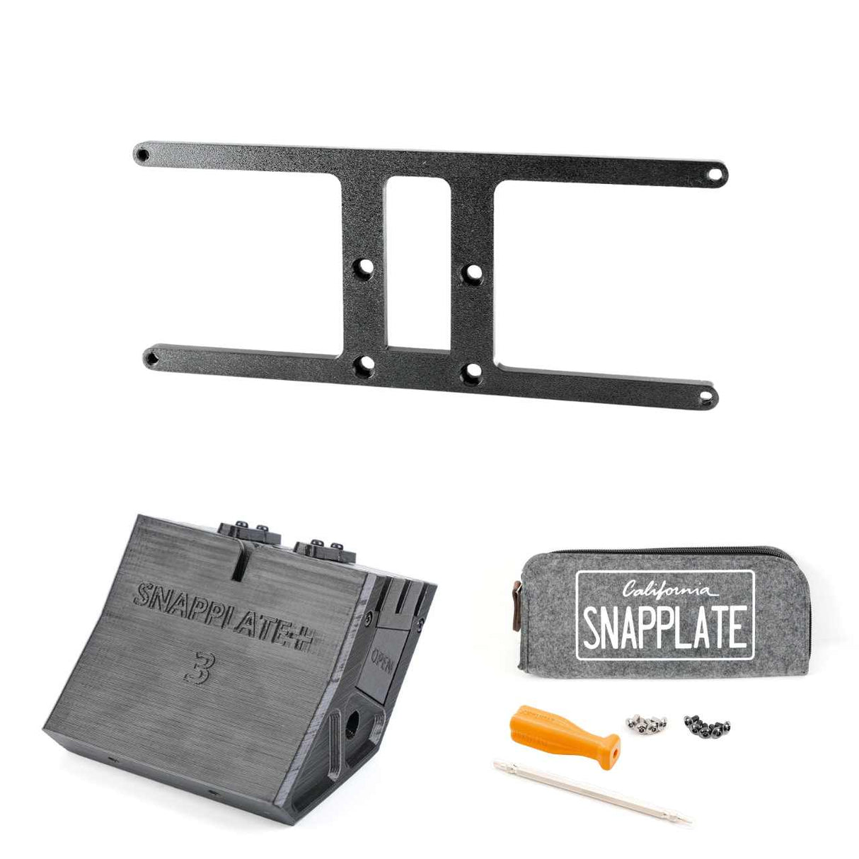 SnapPlate plus with a UK custom number plate mount for the 2024 Tesla Model 3