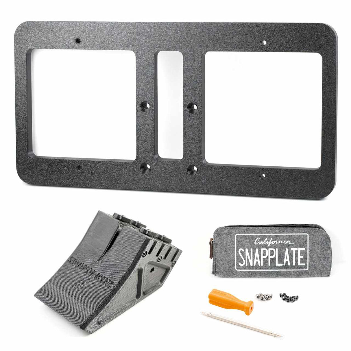 SnapPlate plus with an XL plate mount for the 2017 Tesla Model 3