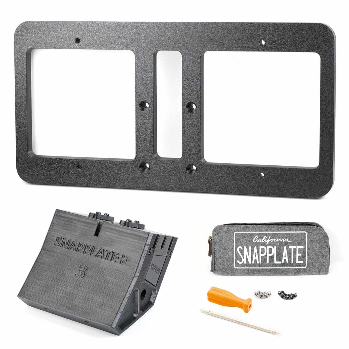 SnapPlate plus with an XL plate mount for the 2024 Tesla Model 3