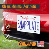 SnapPlate front license plate holders for the 2015 to 2021 Tesla Model X have a clean, minimal aesthetic