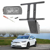 SnapPlate front license plate mount kits for the 2021 and up Tesla Model X include a hardware kit with four black and four silver T25 torx security screws and a T25 screwdriver