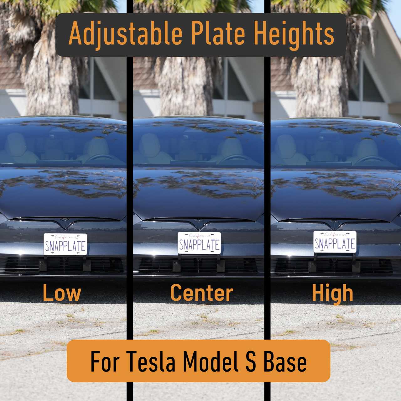 Tesla Model S SnapPlate Front License Plate Holder – EveryAmp