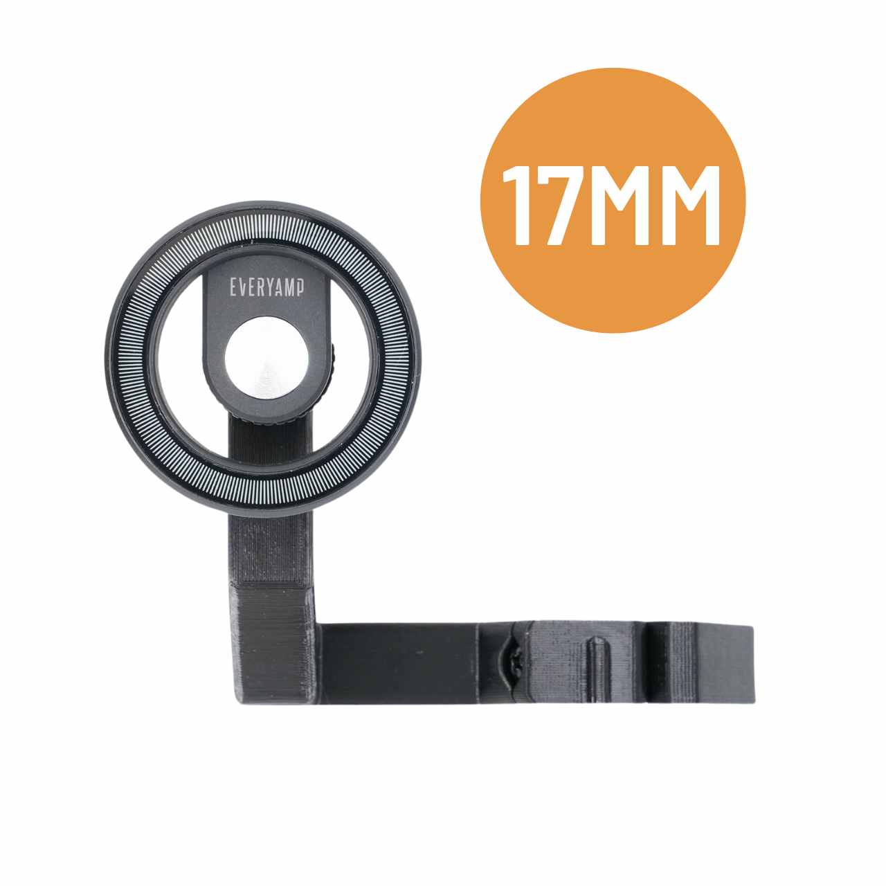 A 17mm adjustable-angle magnetic phone mount attached to a rigid arm and dash anchor for a Rivian R1T or R1S