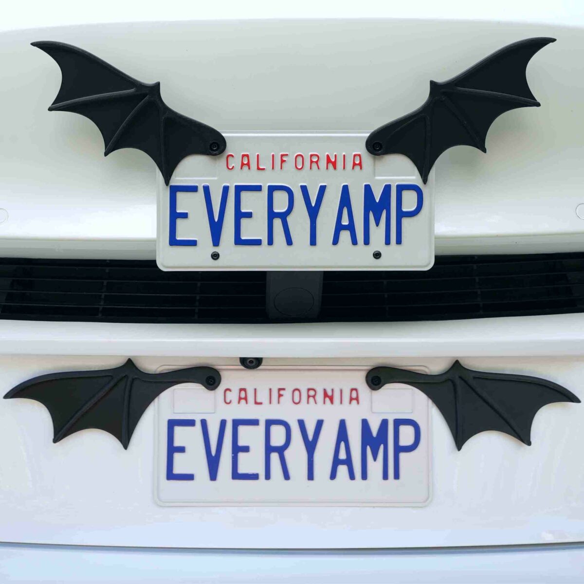 Vampire Bat On A Skull License Plate Topper – Handmade, Gothic Car Accessory