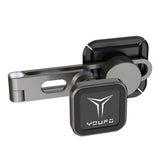 The Tesery Official Store Center Screen Magnetic Phone Holder for Model 3/Y/S/X/Cybertruck features a sleek black and silver design with the YAUTO logo—an ideal center console phone mount for your Tesla.