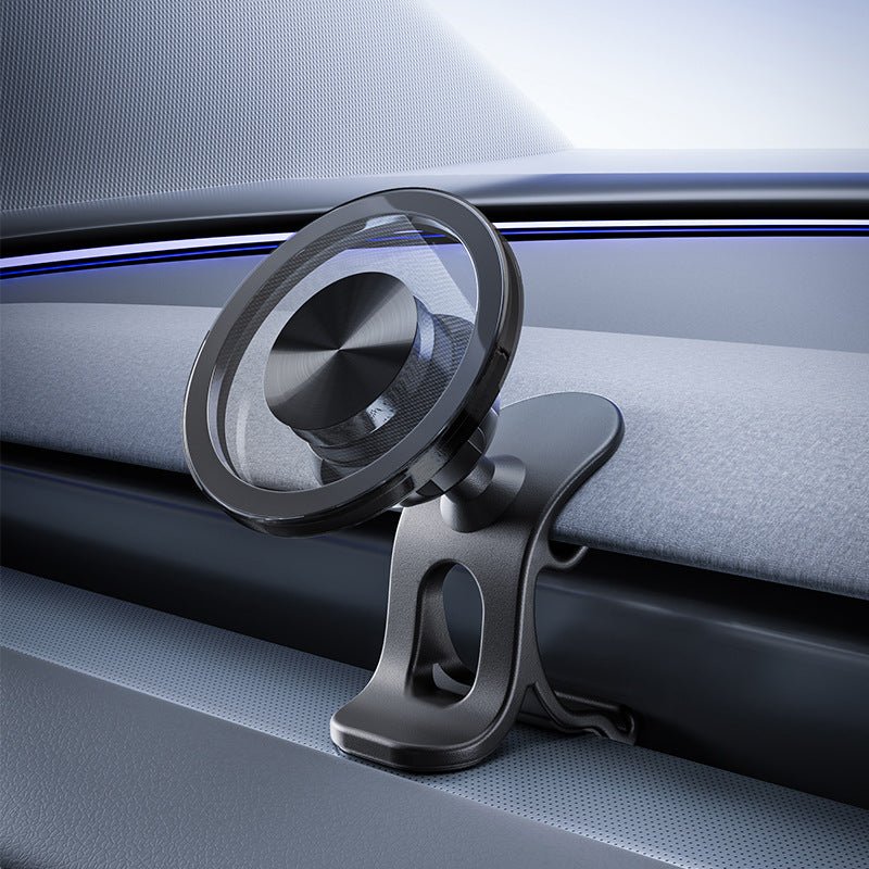 A Tesery Official Store Flexible Phone Holder for Model 3 Highland & Model Y Juniper is mounted on a car's dashboard.
