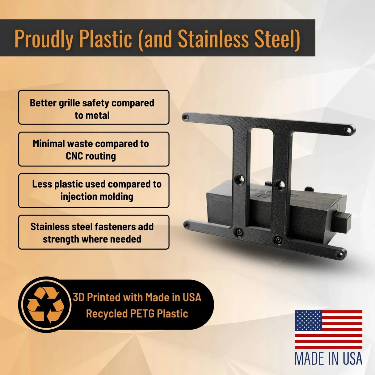 SnapPlate Bolt EUV is made from recycled plastic with stainless steel reinforcement