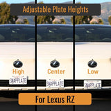 SnapPlate for Lexus RZ has three license plate heights