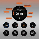 The Tesery MagLink HUD from Tesery Official Store is an OLED magnetic dashboard display for Model Y Juniper/Model 3 Highland, showing speed, distance, gear, and alerts like blind spot monitoring, tire pressure, and energy recovery.