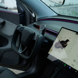 The Tesery MagLink HUD from Tesery Official Store is an OLED magnetic dashboard display for Model Y Juniper / Model 3 Highland, featuring a large screen with perfect aspect ratio and sleek accent lighting.